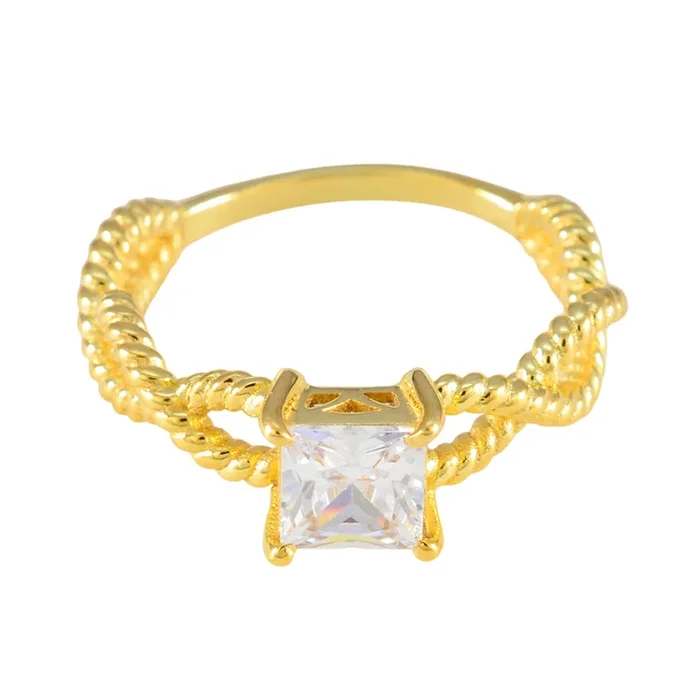 Cubic zirconia CZ Solitaire Indian 92.5 Silver White Gemstones Slim valentine Ring Jewellery