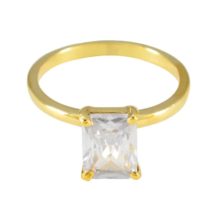 Cubic zirconia CZ Solitaire Latin American Sterling Silver White Gemstones Dainty Love Ring Jewellery