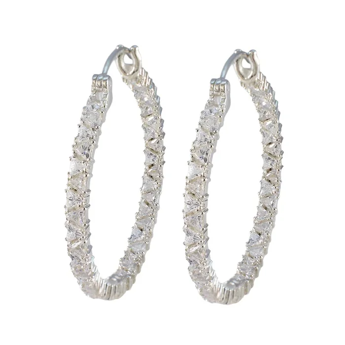 Cubic Zirconia Indian Ayesha multiple Dangle White Silver Earring