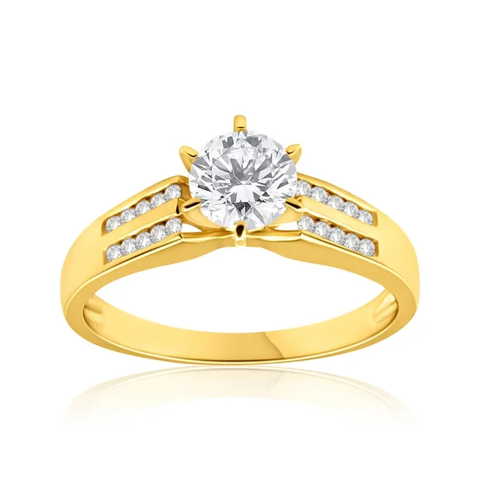 Cubic Zirconia Ring in 9ct Yellow Gold