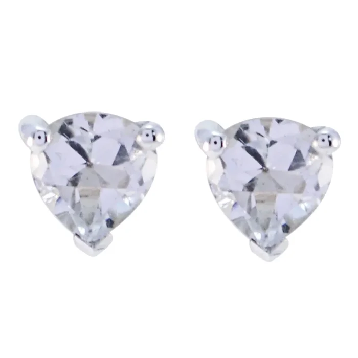 Cubic Zirconia Turkish Ida Solitaire Stud White 925 Sterling Silver Earring