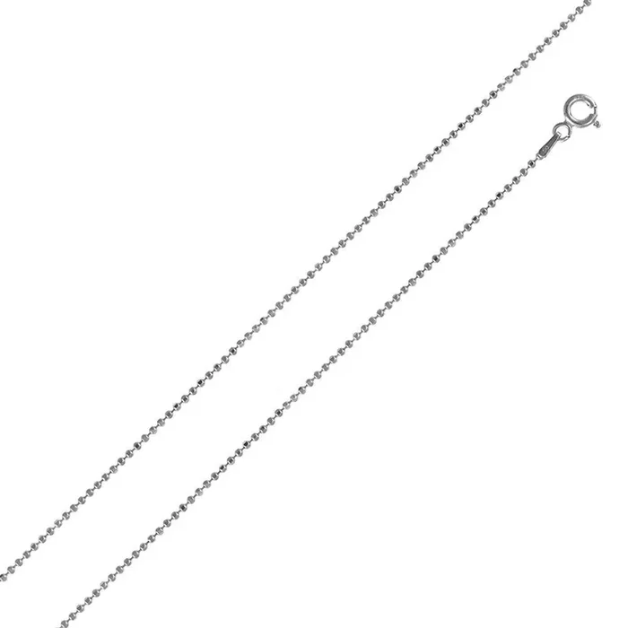 Cuenta DC chapada en rodio 100 Cadena 1 mm – CH110 RH