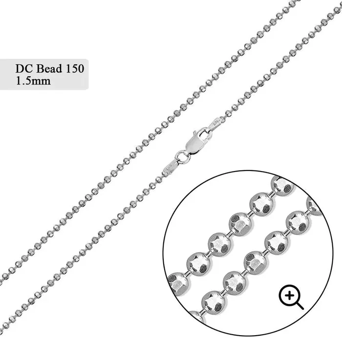 Cuentas Corte Diamante 150 Cadenas 1.5mm – CH502