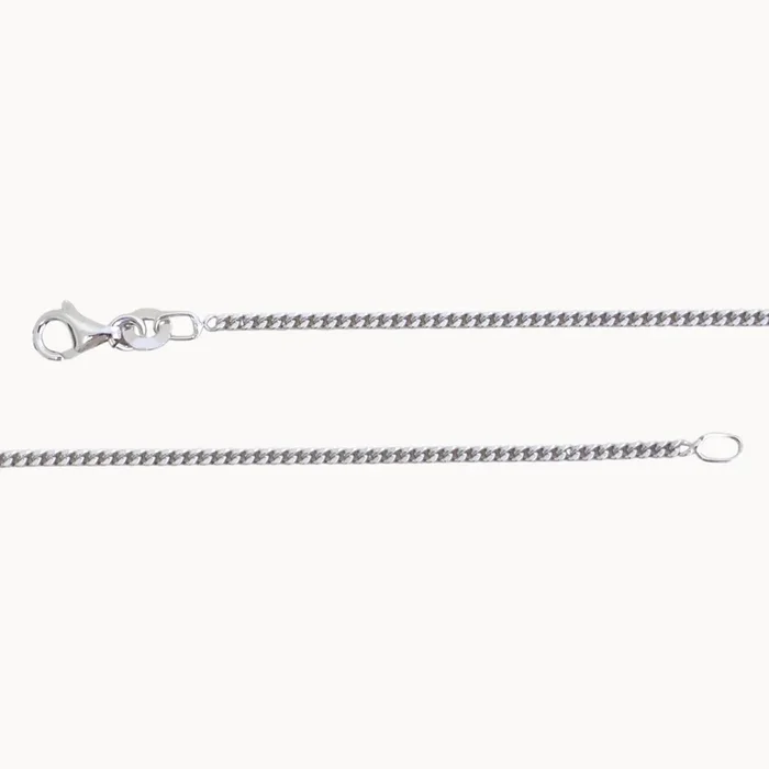 Curb chain stitch necklace sterling silver