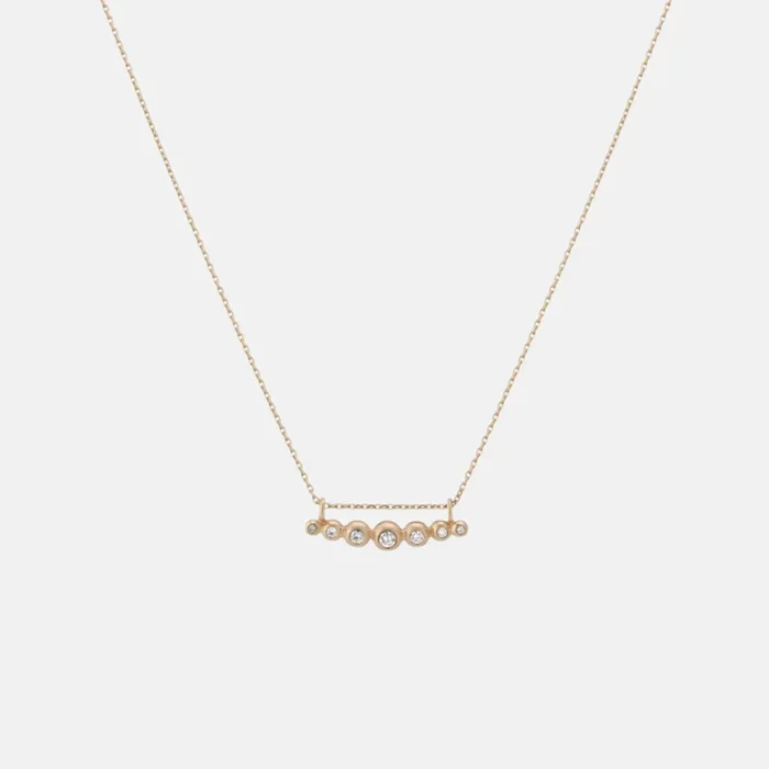 Curved Granules + Diamond Necklace