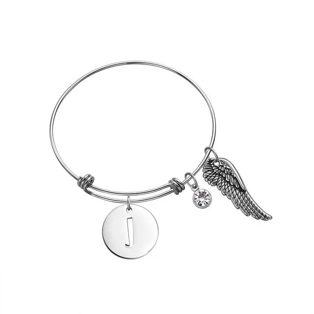 Custom Initial Guardian Angel’s Wing Bracelet