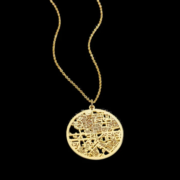 Custom Map Pendant Necklace