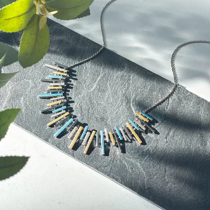 Custom Sun Ray Necklace, Boho Style Statement Necklace, Geometric Lines Collar Necklace, Gold, Rose Gold, Silver, Boho Abstract Jewelry Gift for Women
