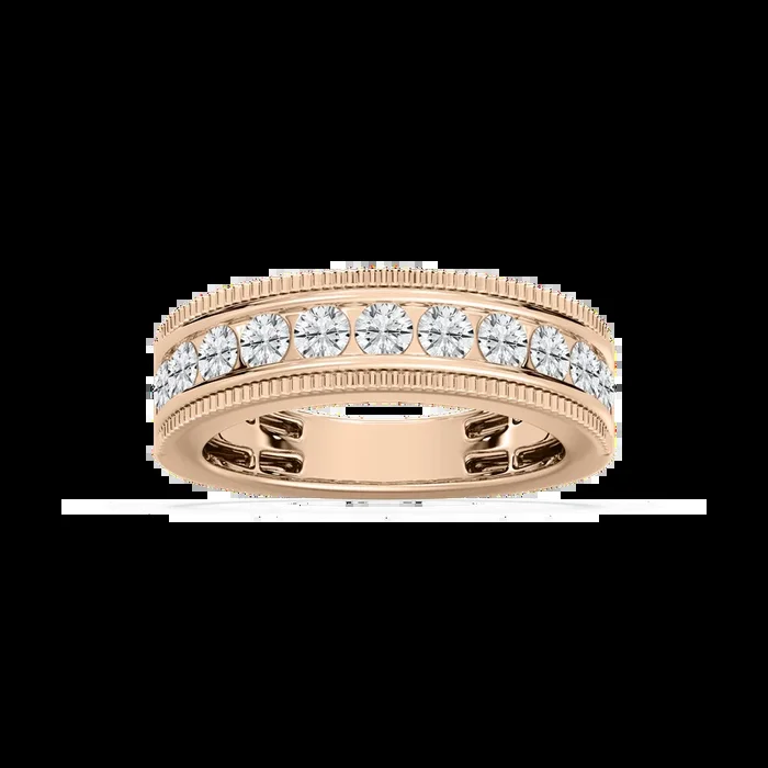 Dahlia 1 ctw Round Lab Grown Diamond Fluted Channel Anniversary Band