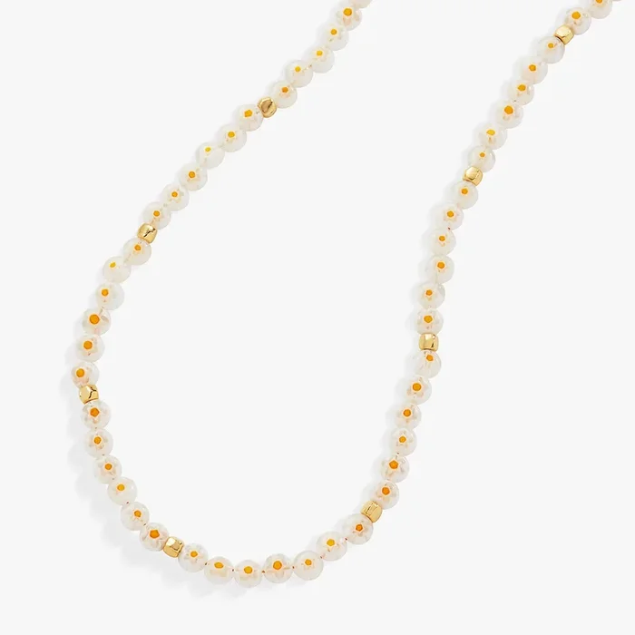 Daisy Beaded Necklace, Adjustable