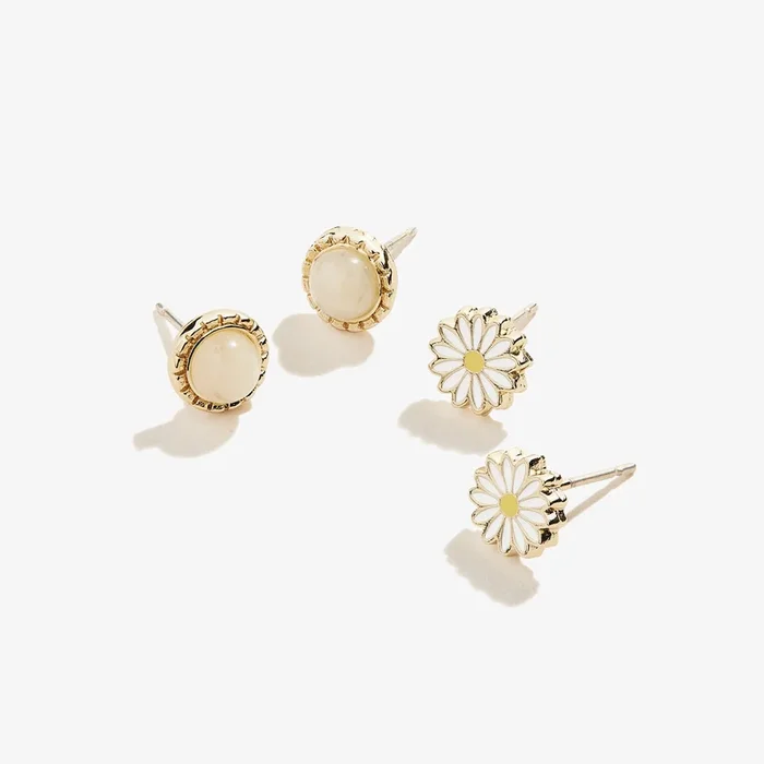 Daisy + Jasper Stone Stud Earrings, Set of 2