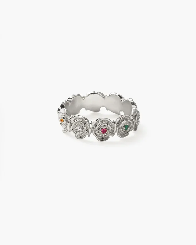 Daisy-Rosen-Ring in Silber