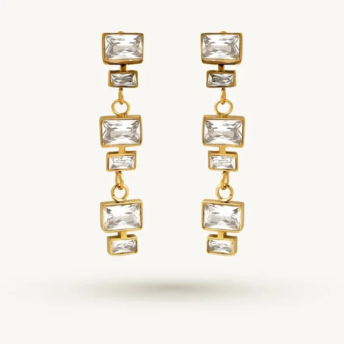 Dangling Crystal Chain Drop Earring