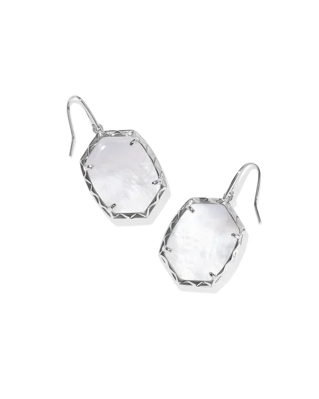Daphne Drop Earrings in Silver & Ivory Mother of Pearl