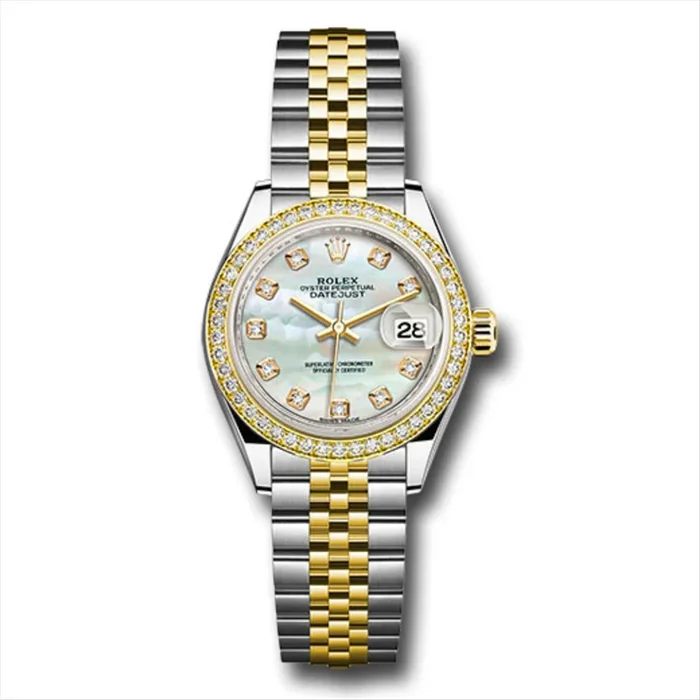 Datejust 26 Custom Mother of Pearl Diamond Dial and 18-Karat Gold Diamond Bezel Jubilee Bracelet