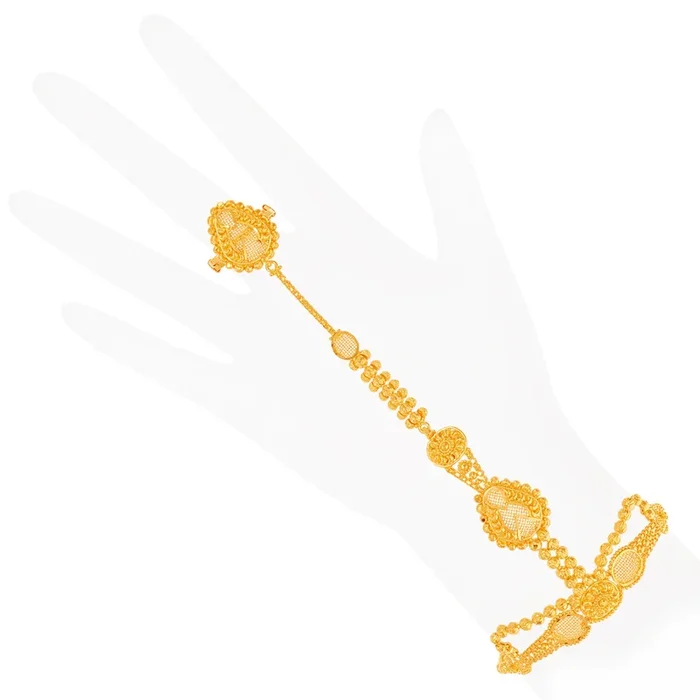 Delightful Finger Bracelet in 22K Gold