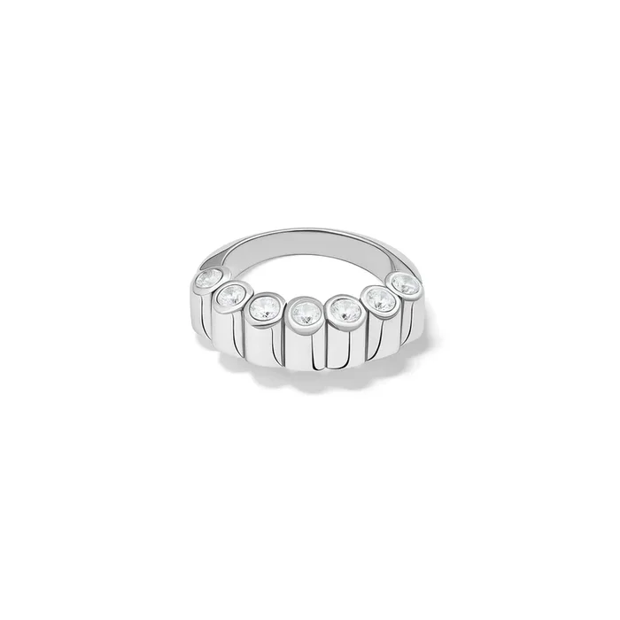 Delphi Large Half Eternity Ring 18ct White Gold – Diamond