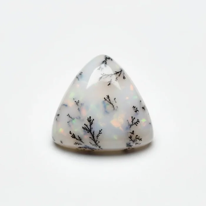Dendrite Opal 10PC Tiny 4×4 MM Triangle Cabochon White Natural semi Precious Gems