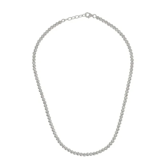 Desmos Sterling Silver “Crystal” Diamond-Cut Necklace