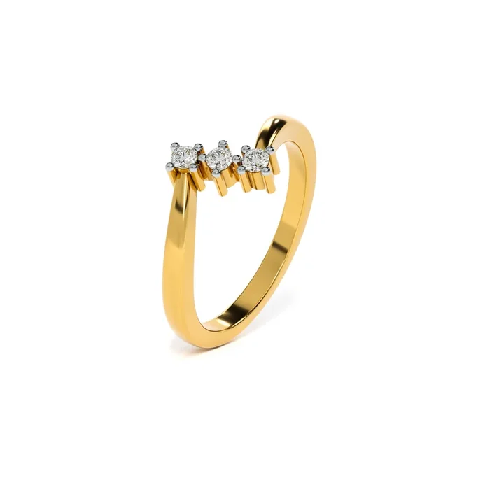 Diagonal Dazzle 9KT Gold Lab Grown Diamond Ring