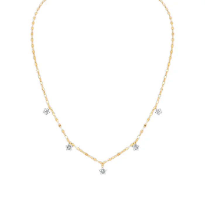 Diamond Accent 18-inch Stars Necklace in 10KT Yellow Gold