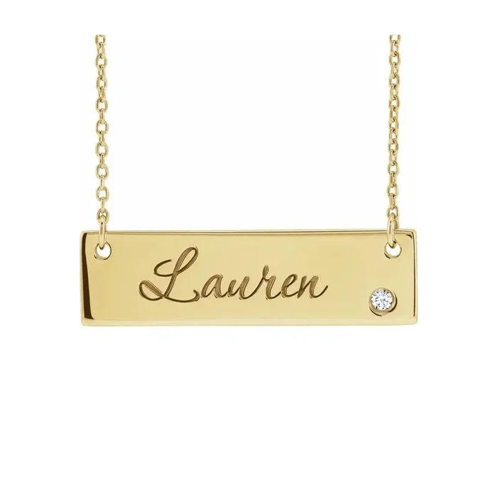 Diamond Accent Bar Necklace