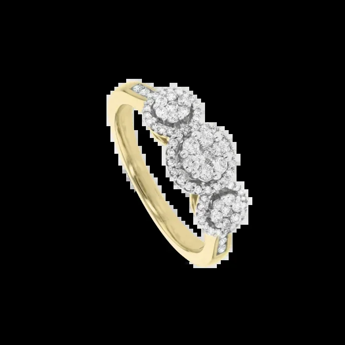 Diamond Blossom Trilogy Ring in 9ct Gold