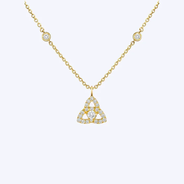 Diamond Celtic Trinity Knot Pendant Necklace