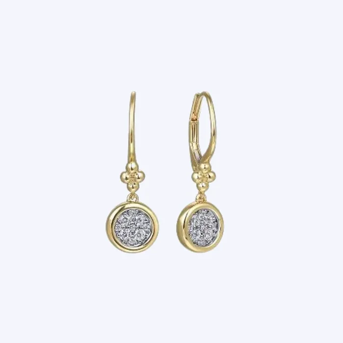 Diamond Cluster Lever Back Earrings