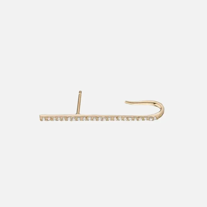 Diamond Crusader Earlobe Line Cuff