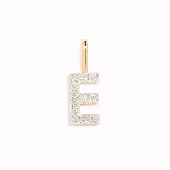 Diamond Initial Pendant 14k Gold – E