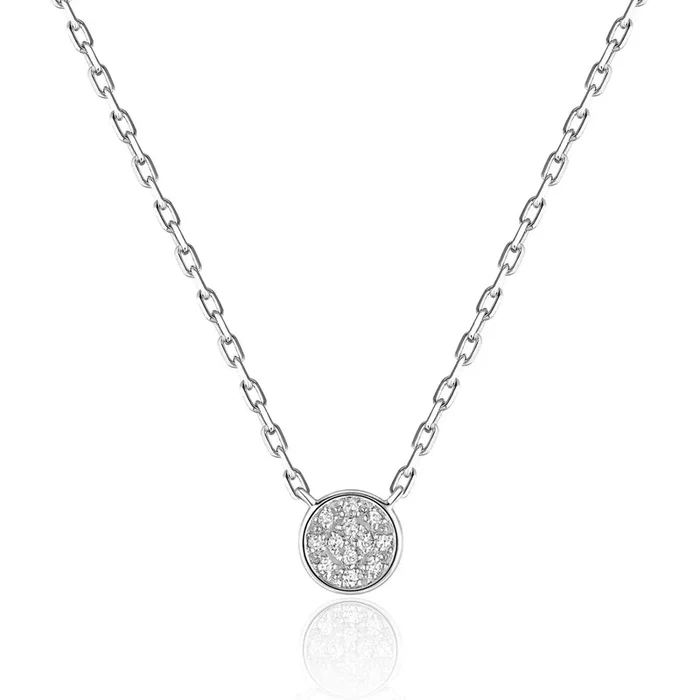 Diamond Micro Pavé Round 14K White Gold Necklace