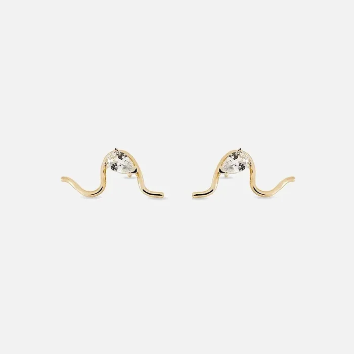 Diamond MuMu Wave Stud Earring