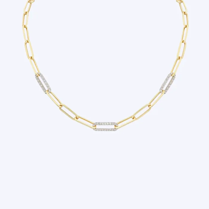 Diamond Paperclip Necklace