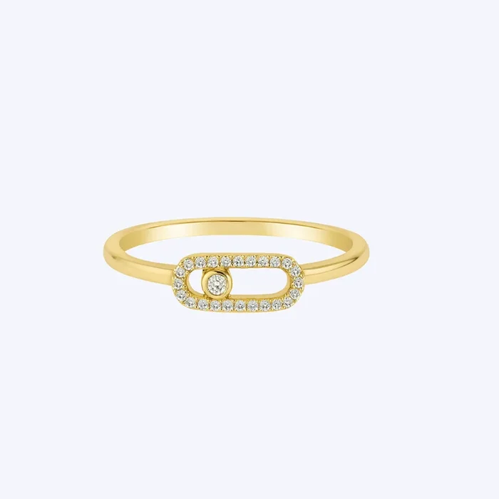 Diamond Pave Oval Link Ring