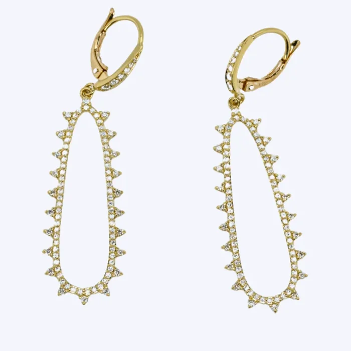 Diamond Spiked Dangle Earrings