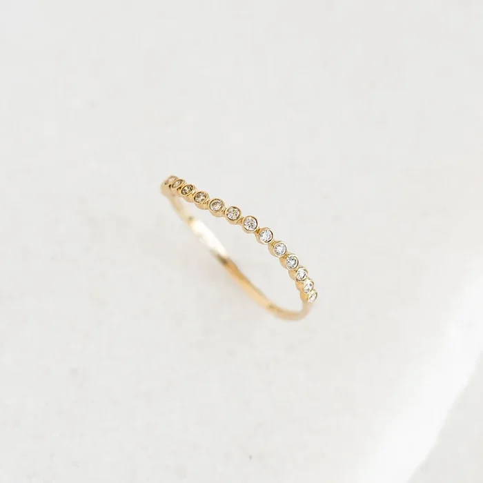 Diamond Wavy Ring 14k Gold – Amara