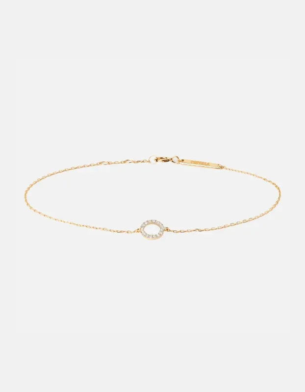 Diamonds and Gold Circle Bracelet