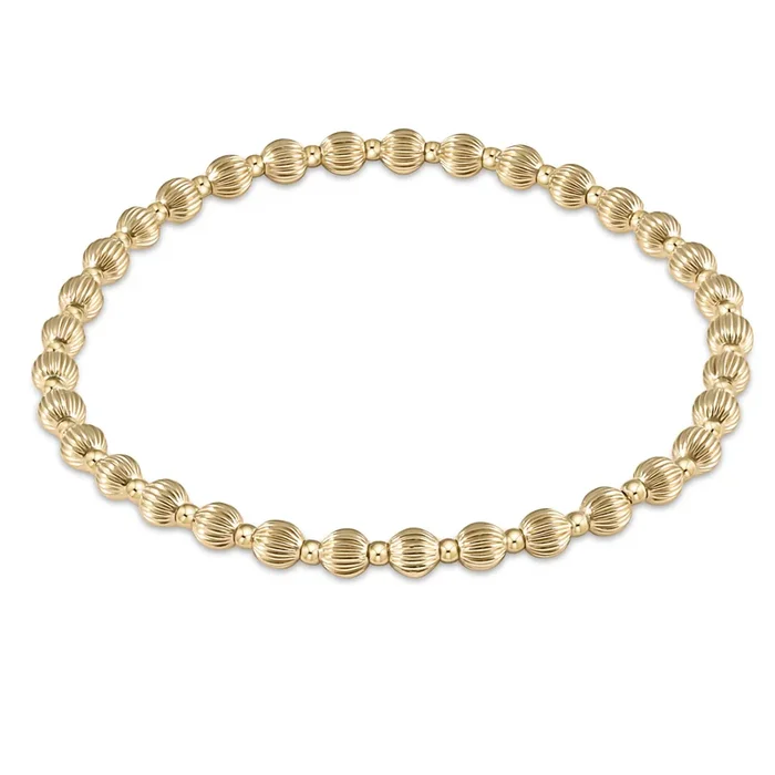 Dignity Grateful Pattern 4mm Bead Bracelet – Gold
