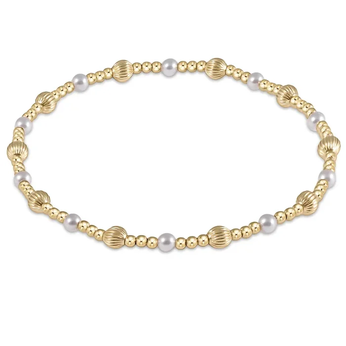 Dignity Sincerity Pattern 4mm Bead Bracelet – Pearl