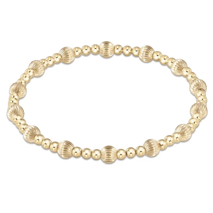 Dignity Sincerity Pattern 5mm Bead Bracelet – Gold