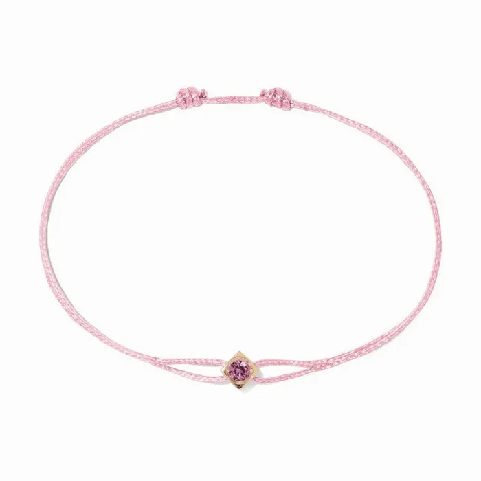 Dinh Van bracelet Yellow gold and pink sapphire Cube on cord – Lepage