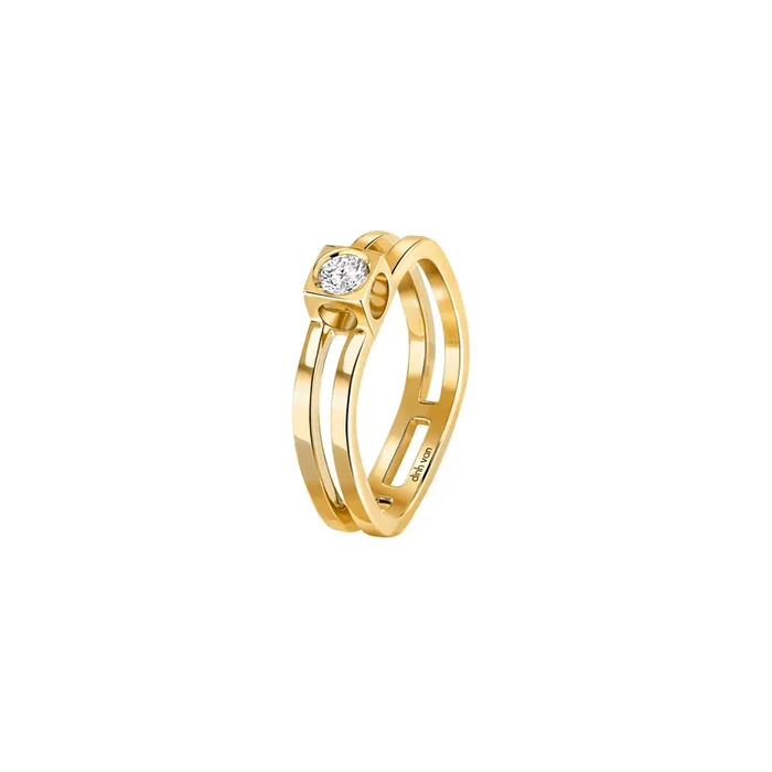 dinh van Le Cube Diamant ring in yellow gold and diamond | LEPAGE