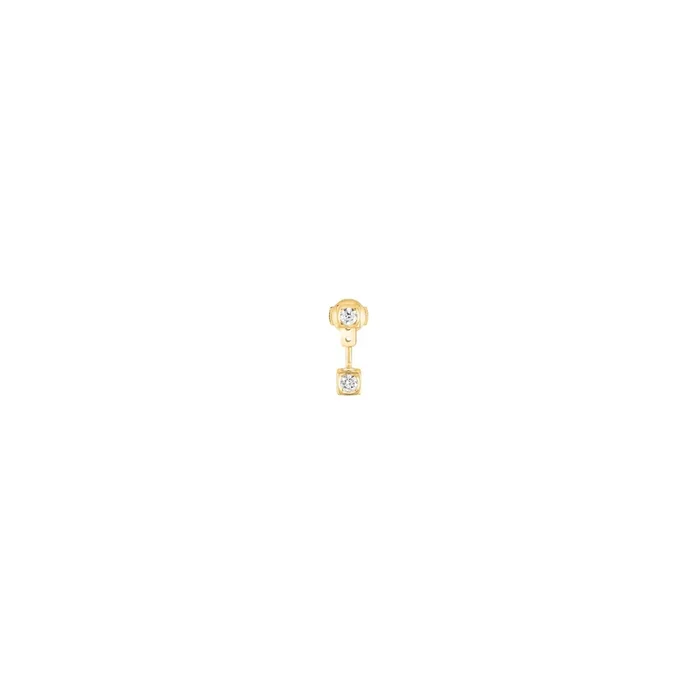DINH VAN Le Cube Diamant single earrings yellow gold diamonds| Lepage