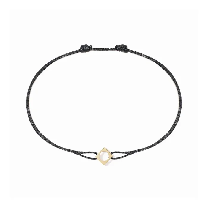 Dinh van Le Pavé medium model bracelet on cord in yellow gold | LEPAGE