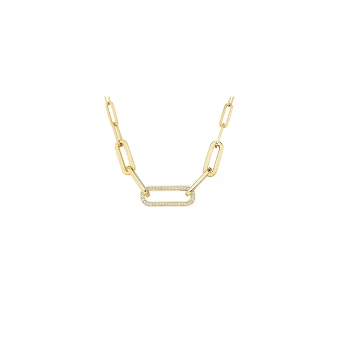 dinh van Maillon L necklace in yellow gold and diamonds | LEPAGE