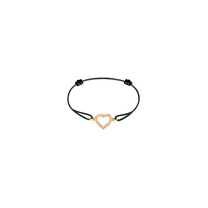 dinh van R12 Coeur bracelet on cord rose gold | LEPAGE