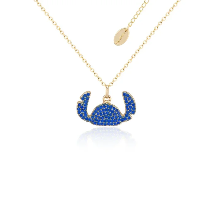 Disney Crystal Stitch Yellow Gold Plated Stainless Steel Necklace