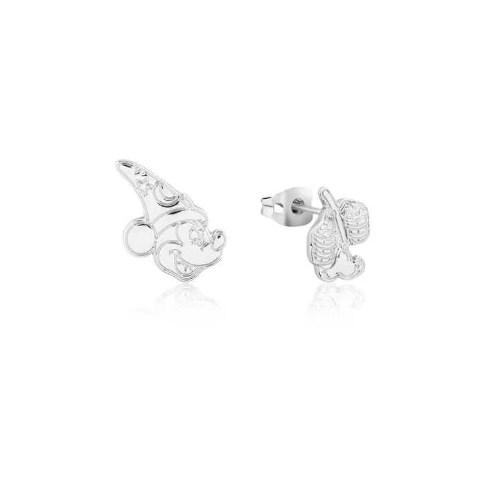 Disney Fantasia White Gold Plated Sorcerer’s Mickey Mix Match 15mm Stud Earrings