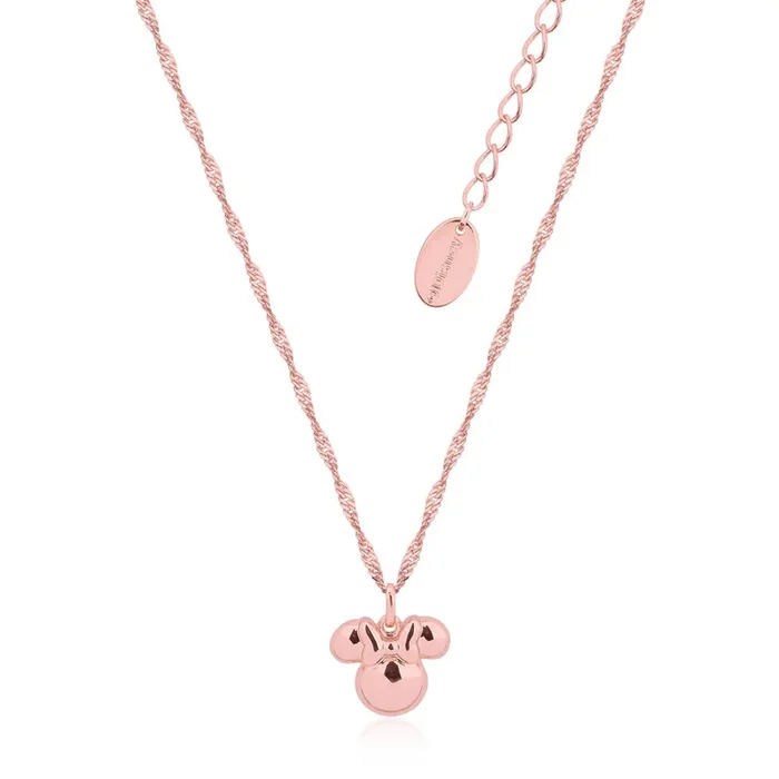 Disney Rose Gold Plated Stainless Steel Minnie Mouse Pendant With 45+7cm Chain